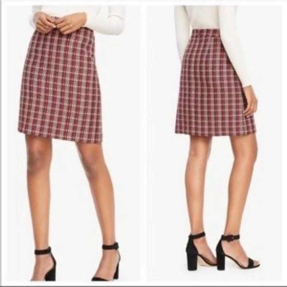 NWT Ann Taylor Barbie Pink Checkered Plaid Skirt